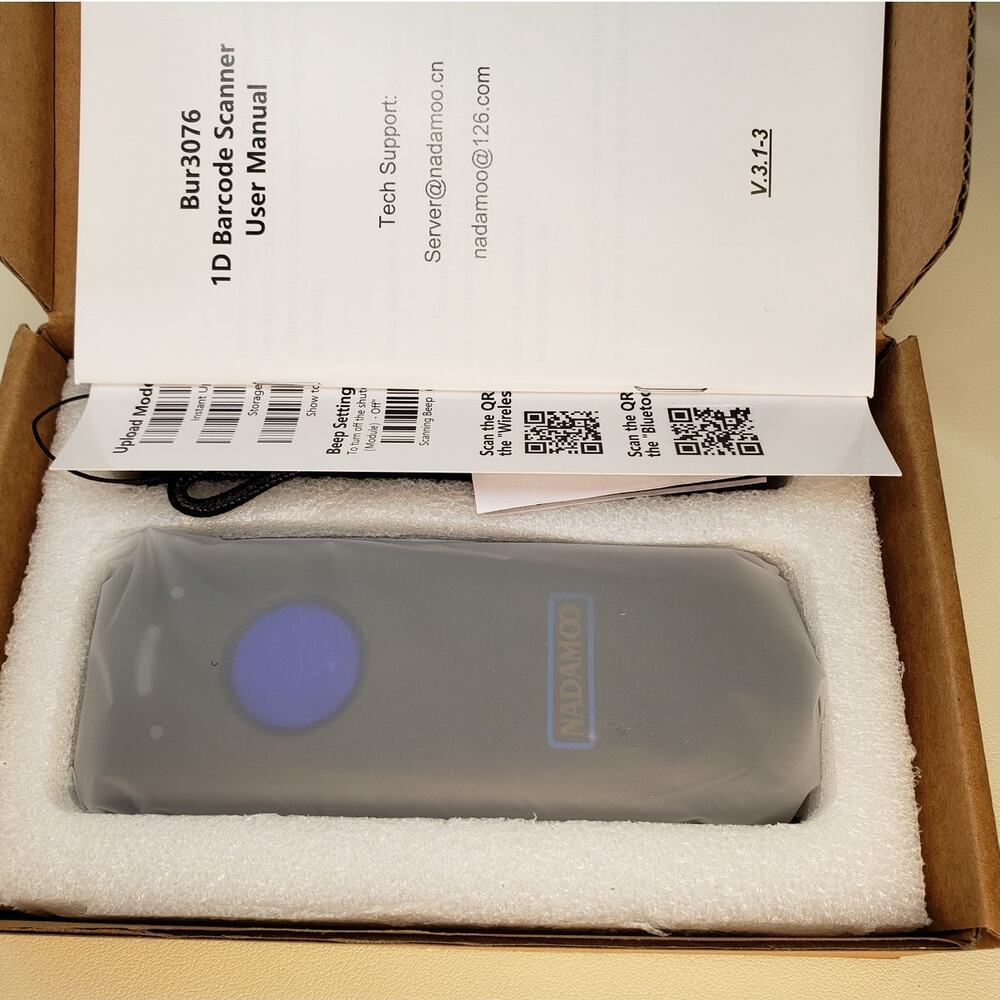 NADAMOO Bur3076 Wireless Barcode Scanner with USB